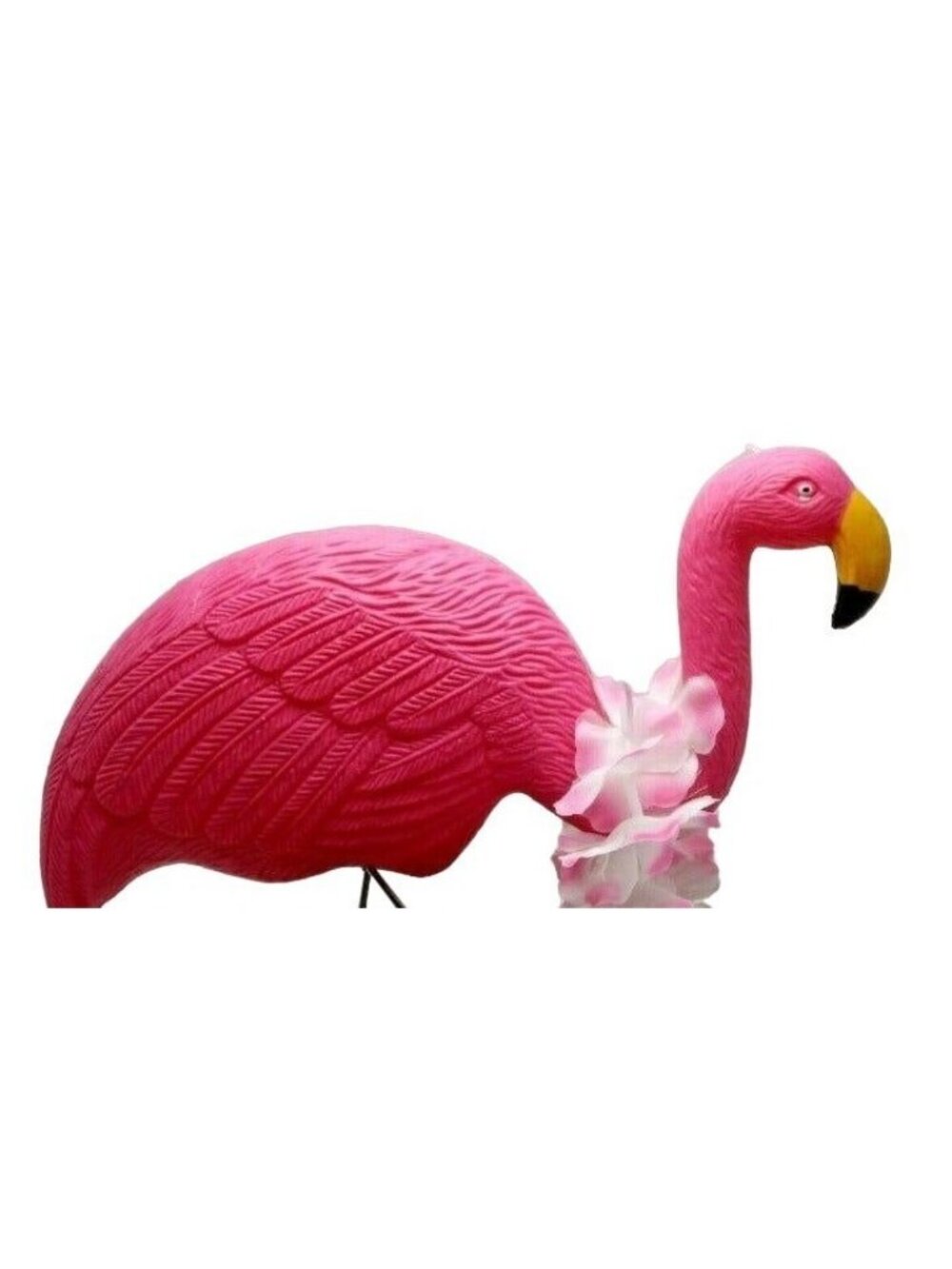 Pink Flamingo Lawn Art Lei Ornament Statue Yard Stake Tropical Beach Party Luau - Picture 5 of 9